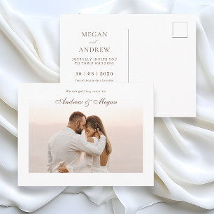 Minimalist elegant photo wedding postcard