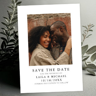 Minimalist Elegant Photo Wedding  Save The Date