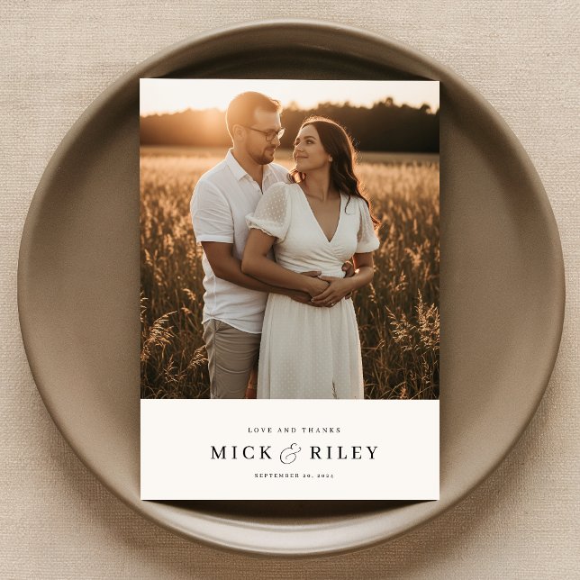 Minimalist Elegant Photo Wedding Thank You Card (Creator Uploaded)