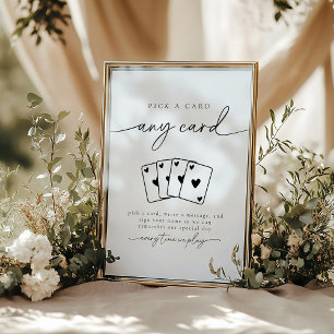 Minimalist Elegant Pick A Card Guestbook Sign