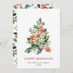 Minimalist Elegant Pine Tree Christmas Greeting Holiday Card