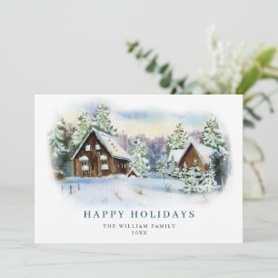 Minimalist Elegant Pine Tree Christmas Greeting Holiday Card