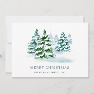 Minimalist Elegant Pine Tree Christmas Greeting Holiday Card