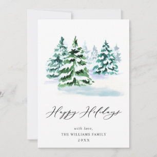Minimalist Elegant Pine Tree Christmas Greeting Holiday Card