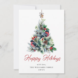 Minimalist Elegant Pine Tree Christmas Greeting Holiday Card