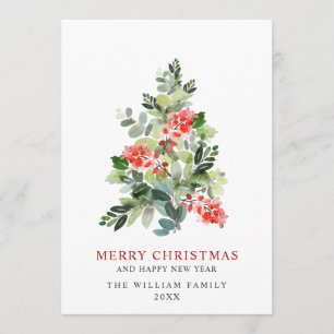 Minimalist Elegant Pine Tree Christmas Greeting Holiday Card