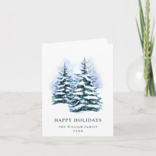 Minimalist Elegant Pine Tree Christmas Greeting Holiday Card