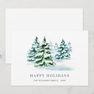 Minimalist Elegant Pine Tree Christmas Greeting Holiday Card