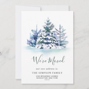 Minimalist Elegant Pine Tree Moving Announcement