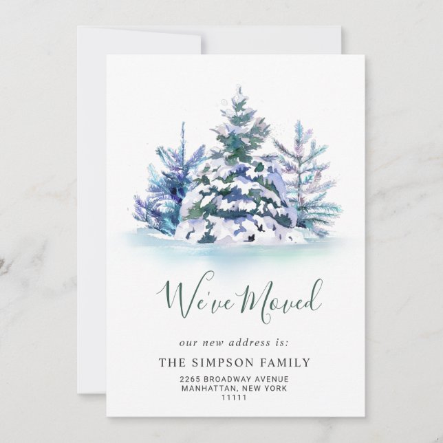 Minimalist Elegant Pine Tree Moving Announcement (Front)