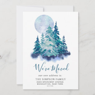 Minimalist Elegant Pine Tree Moving Announcement