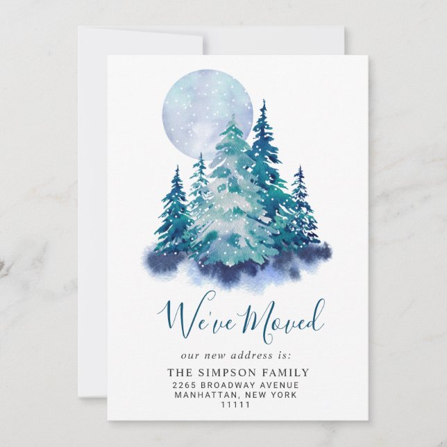 Minimalist Elegant Pine Tree Moving Announcement (Front)