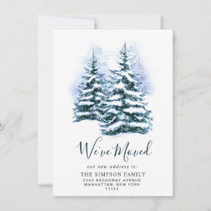 Minimalist Elegant Pine Tree Moving Announcement