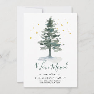 Minimalist Elegant Pine Tree Moving Announcement