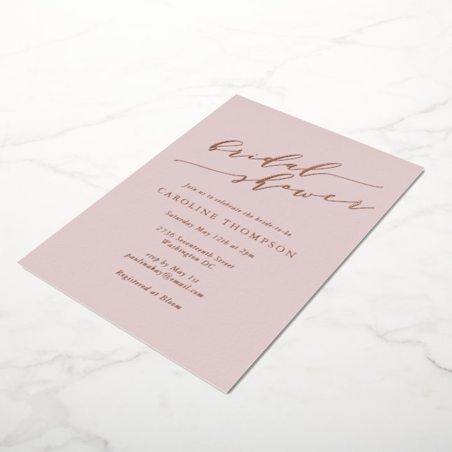Minimalist Elegant Pink Bridal Shower Rose Gold (Rotated)