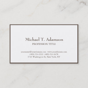Minimalist Elegant Plain Simple White Business Card