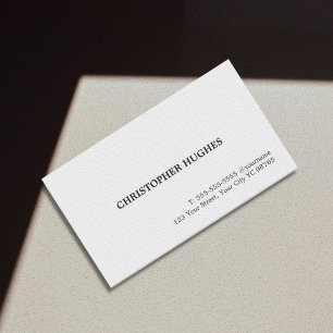 Minimalist Elegant Plain Texture White Consultant Business Card