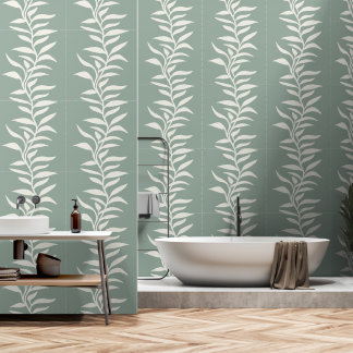 Minimalist Elegant Plant Silhouette in Flow Wallpaper