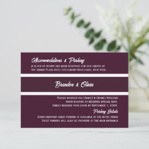 minimalist Elegant Plum Purple and White Stripes Enclosure Card