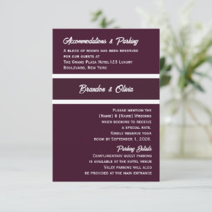 minimalist Elegant Plum Purple and White Stripes Enclosure Card