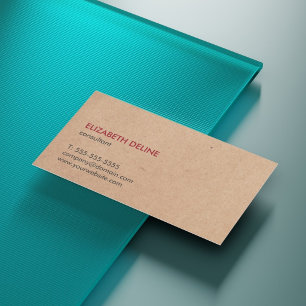 Minimalist Elegant PRINTED Kraft Paper Consultant Business Card