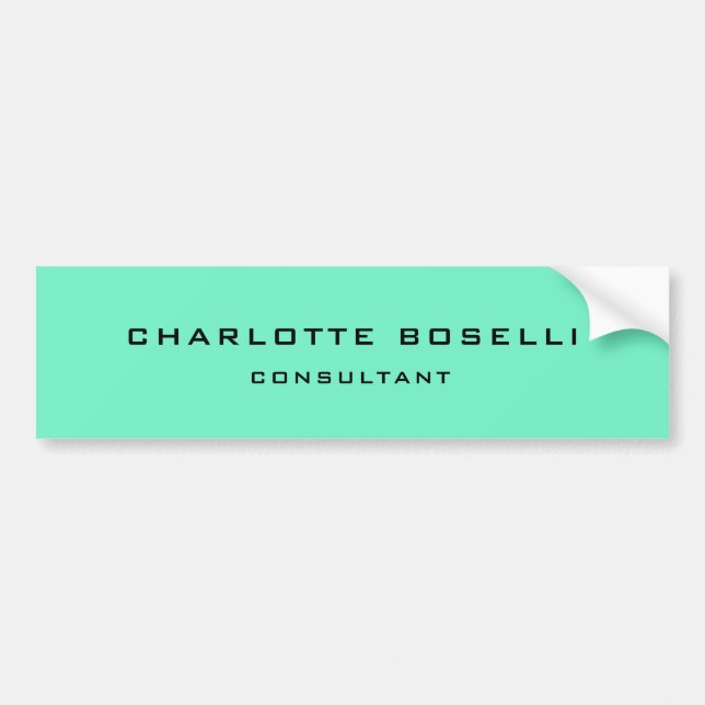 Minimalist Elegant Professional Green Blue Bumper Sticker (Front)
