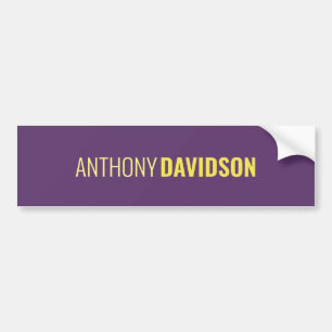Minimalist Elegant Professional Indigo & Yellow Bumper Sticker