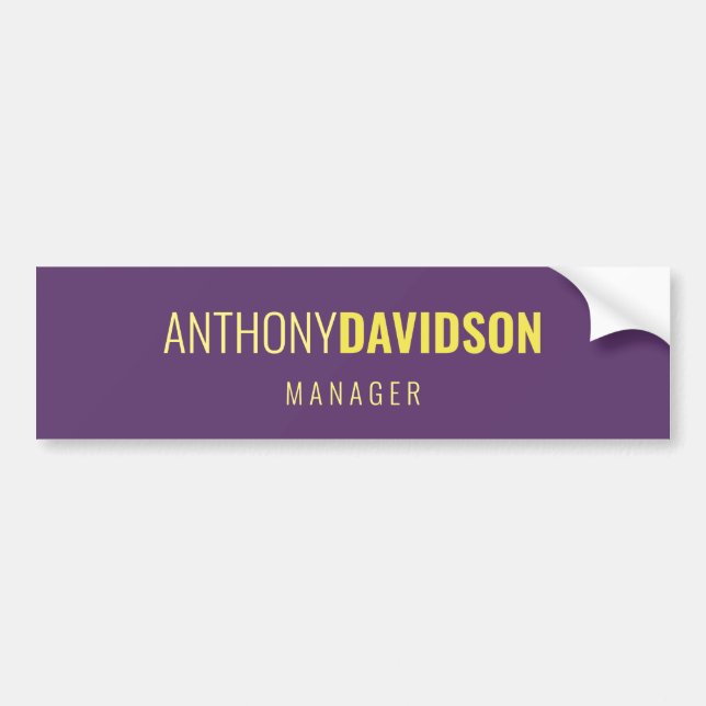 Minimalist Elegant Professional Indigo & Yellow Bumper Sticker (Front)