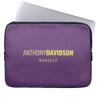 Minimalist Elegant Professional Indigo & Yellow Laptop Sleeve