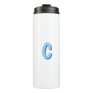 Minimalist Elegant Professional Monogrammed Blue Thermal Tumbler