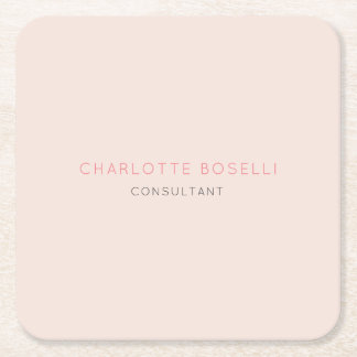 Minimalist Elegant Professional Square Paper Coaster