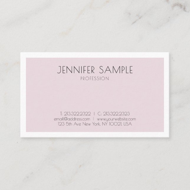 Minimalist Elegant Purple Design Professional Business Card (Front)
