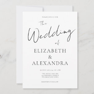 Minimalist Elegant QR Code Script Wedding Invitation