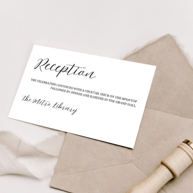 Minimalist Elegant Reception Enclosure Card (Creator Uploaded)