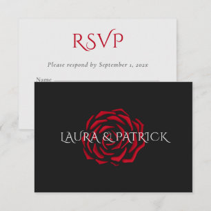 Minimalist Elegant Red Rose RSVP Card