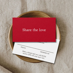 Minimalist Elegant Red White Beauty Salon