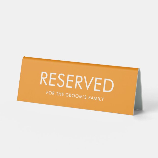 Minimalist Elegant Reserved Table Tent Sign (Front)