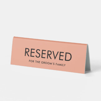 Minimalist Elegant Reserved Table Tent Sign 