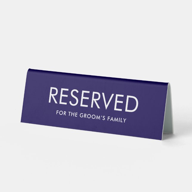 Minimalist Elegant Reserved Table Tent Sign (Front)