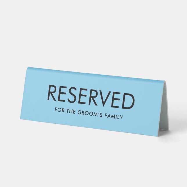 Minimalist Elegant Reserved Table Tent Sign (Front)