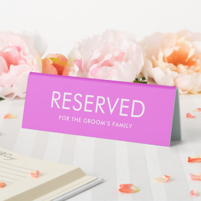 Minimalist Elegant Reserved Table Tent Sign  (In SItu (Wedding))