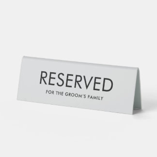 Minimalist Elegant Reserved Table Tent Sign