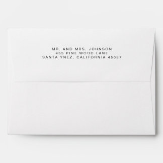 Minimalist Elegant Return Address on Back Flap  Envelope