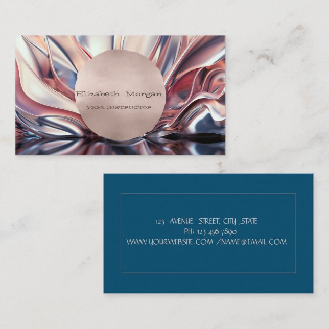 Minimalist Elegant Rose Gold Circle Abstract Business Card (Front/Back)