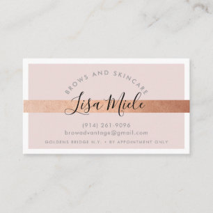 MINIMALIST elegant rose gold stripe blush pink Business Card