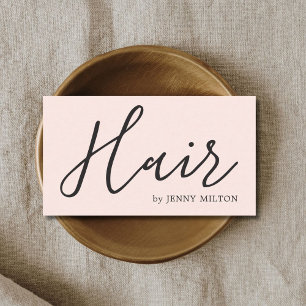 Minimalist Elegant Rose White Hair Stylist Business Card