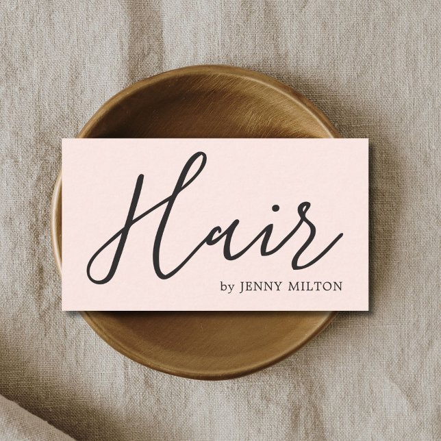 Minimalist Elegant Rose White Hair Stylist Business Card (Creator Uploaded)