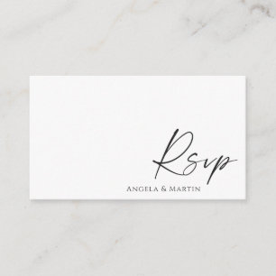 Minimalist Elegant RSVP QR Code  Enclosure Card