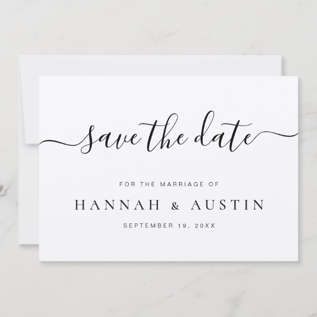 Minimalist Elegant Rustic Kraft Wedding Save The Date (Front)