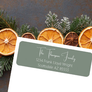 Minimalist Elegant Sage Script Return Address